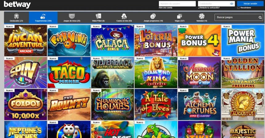 Máquinas tragamonedas, slots e tragaperras de Betway