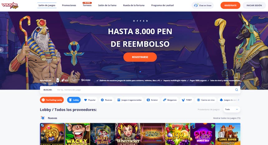 Juegos de casino de VulkanVegas