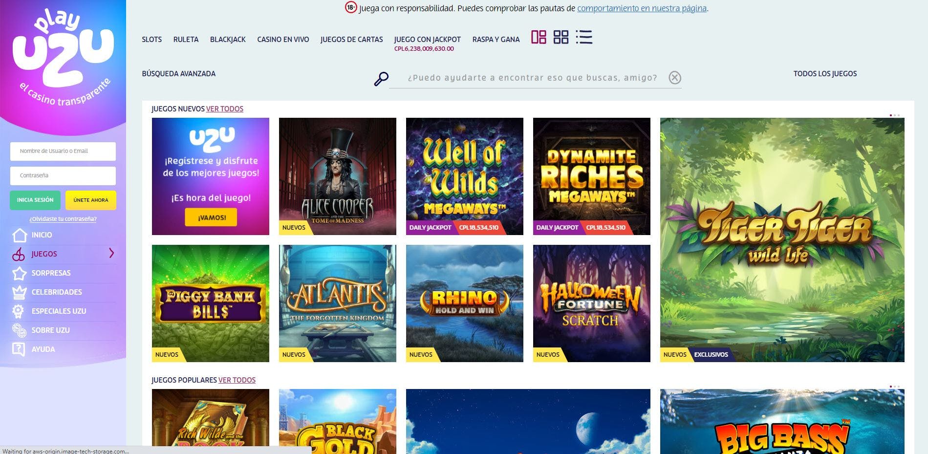 Juegos de slot online en PlayUzu Chile