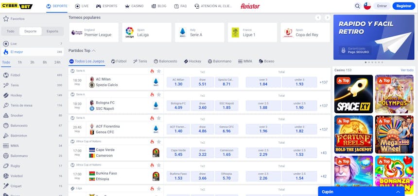 Disfruta en Cyber.bet de las mejores apuestas deportivas online'